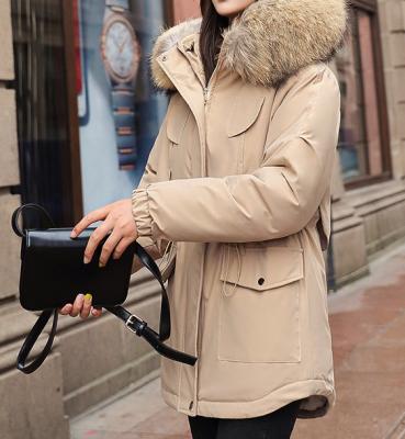 фото 10 Стёганый пуховик с большим меховым воротником