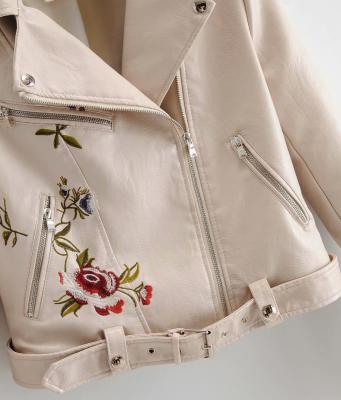фото 2 Кожаная куртка с узором цветка